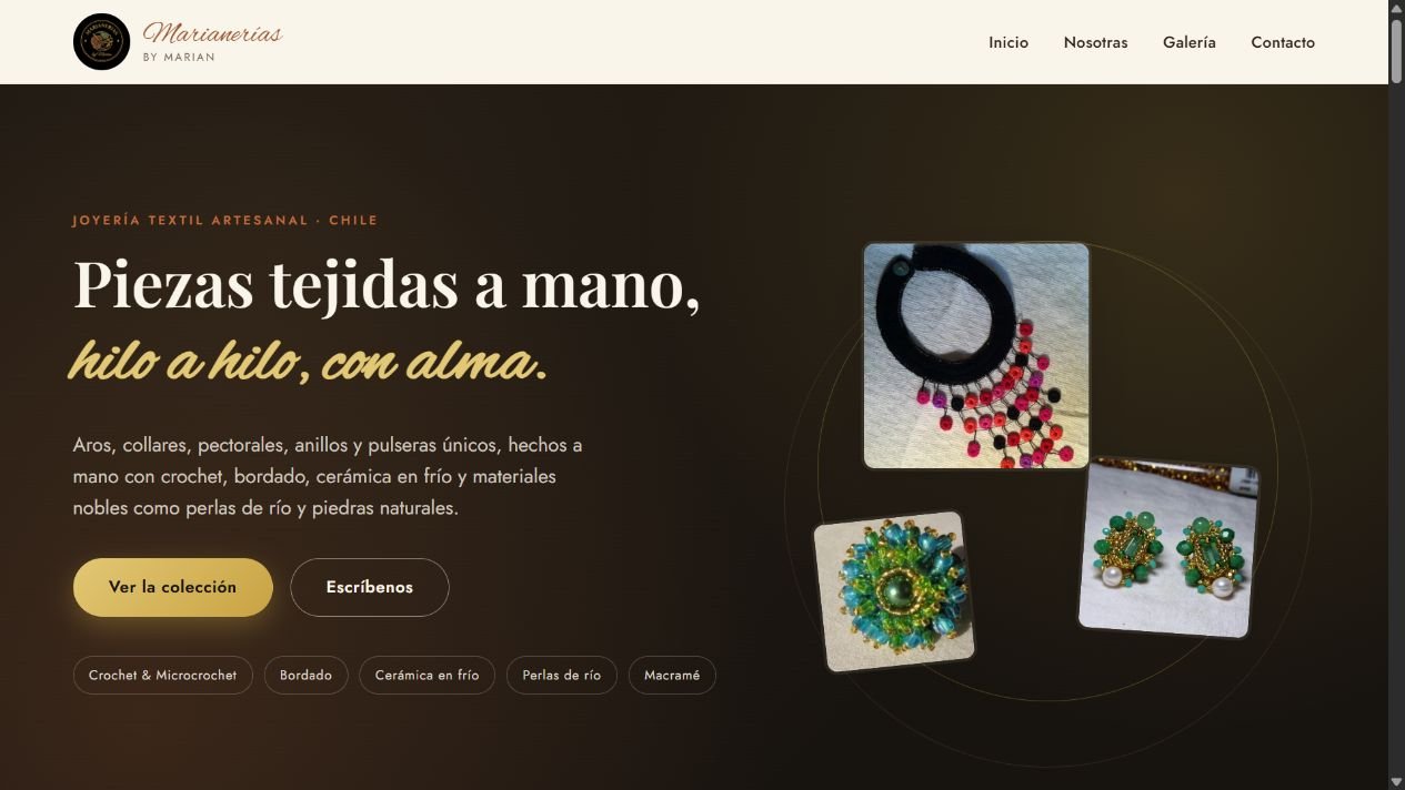 Portada de Marianerías, joyería textil artesanal chilena